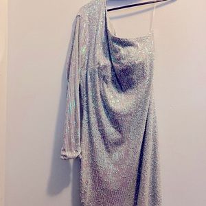Beautiful sequence one shoulder party dress